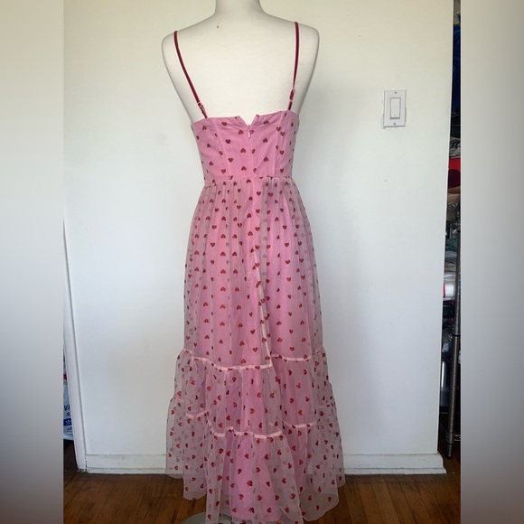Betsey Johnson Pink Polka Dot Midi Dress - Picture 5 of 10